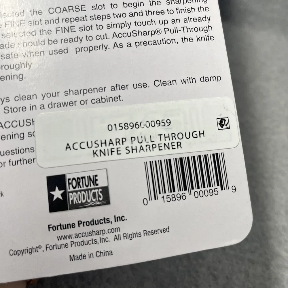 AccuSharp 2-Stage Knife‎ Sharpener Pull-Through Coarse Fine Blades Kitchen Chef